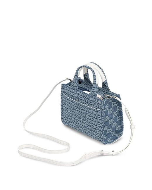 DKNY Blue Logo-Pattern Tote Bag