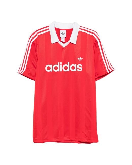 Adidas Red Short-Sleeve Polo T-Shirt for men