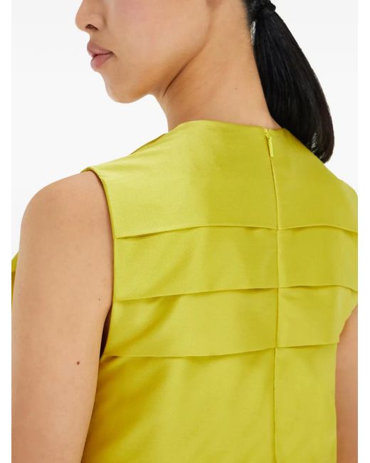Ferragamo Yellow Mini Dress With Lace Detail