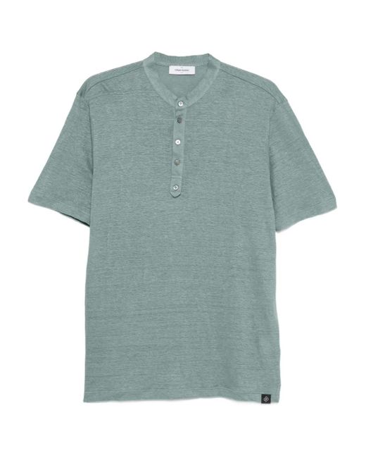 Camiseta con cuello henley Gran Sasso de hombre de color Blue