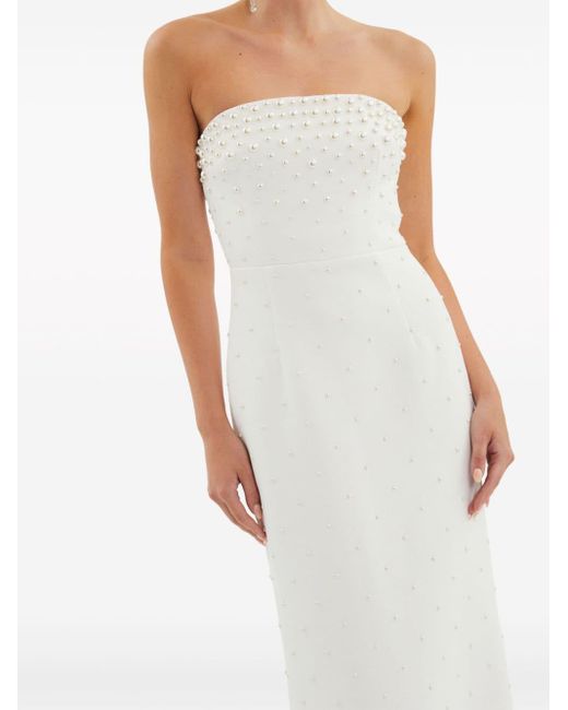 Rebecca Vallance White Therese Pearl-embellished Gown