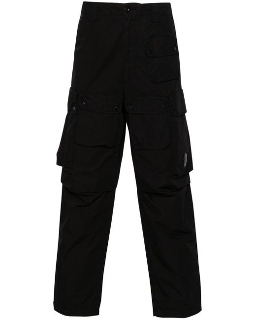 C P Company Black Ripstop Cargo Pants for men