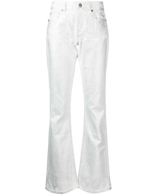 P.A.R.O.S.H. White Low-Rise Bootcut-Leg Jeans