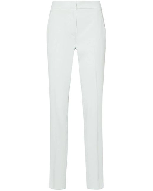 Emporio Armani White Pressed-crease Straight Trousers