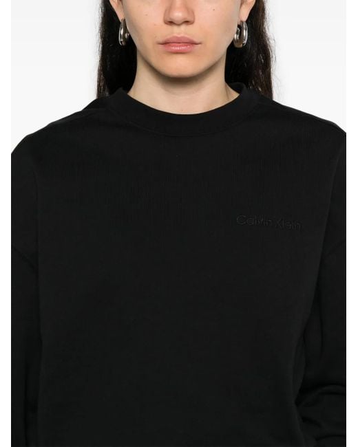 Calvin Klein Black Cotton Terry Sweatshirt