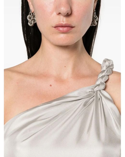 Loulou de Saison Adela Zijden Maxi-Jurk in het White