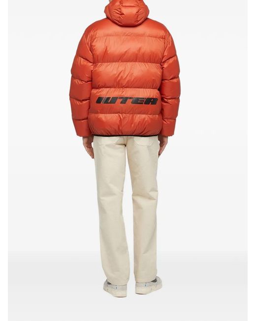 Iuter Orange Storm Hooded Puff Jacket for men