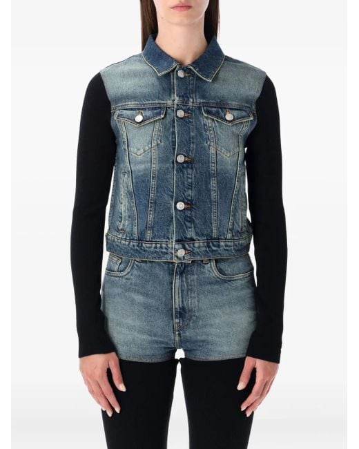 Coperni Blue Ribbed Denim Jacket