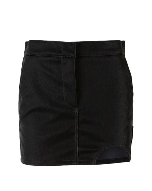 Off-White c/o Virgil Abloh Black Cut-Out-Detail Mini Skirt