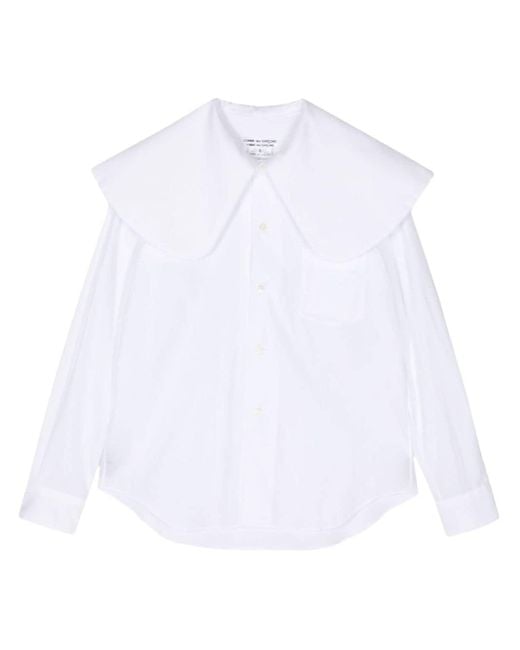 Comme des Garçons White Pilgrim-collar Cotton-poplin Shirt