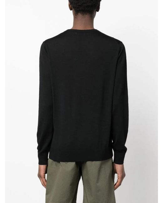 Ballantyne Black Crew-Neck Wool Jumper for men
