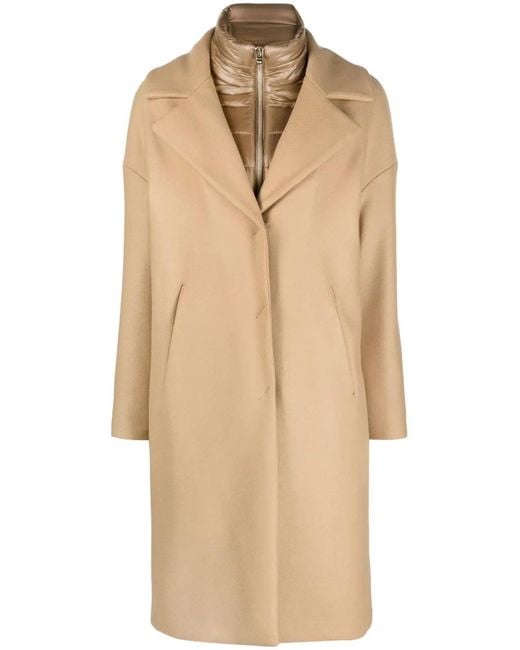 Herno Natural Padded-Collar Single-Breasted Coat