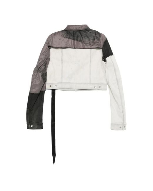 Rick Owens Gray Veste Crop Little Joe À Design Patchwork for men