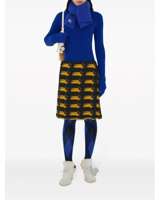 Burberry Blue Cashmere-Blend Gloves