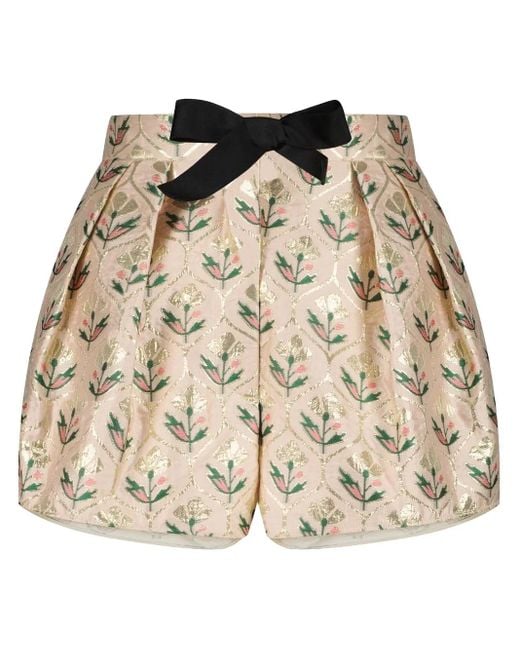 Giambattista Valli Shorts Met Bloemenjacquard in het Natural