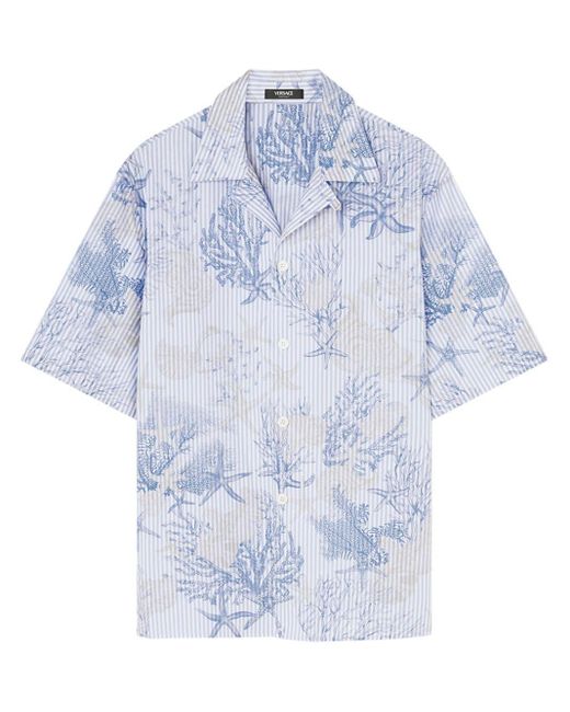 Versace Hemd mit grafischem Print in Blue für Herren