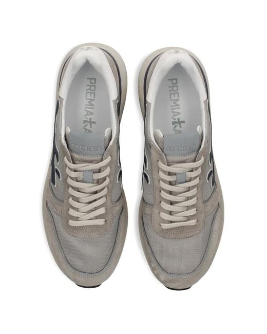 Premiata White Baskets Mick À Empiècements for men