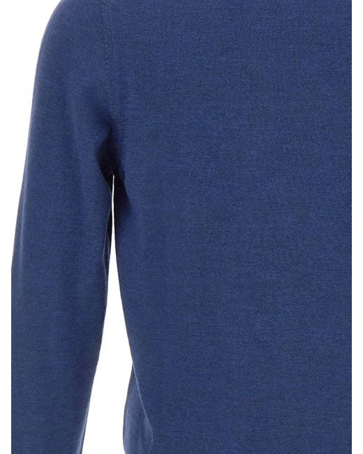 Gran Sasso Blue V-Neck Button-Up Cardigan for men