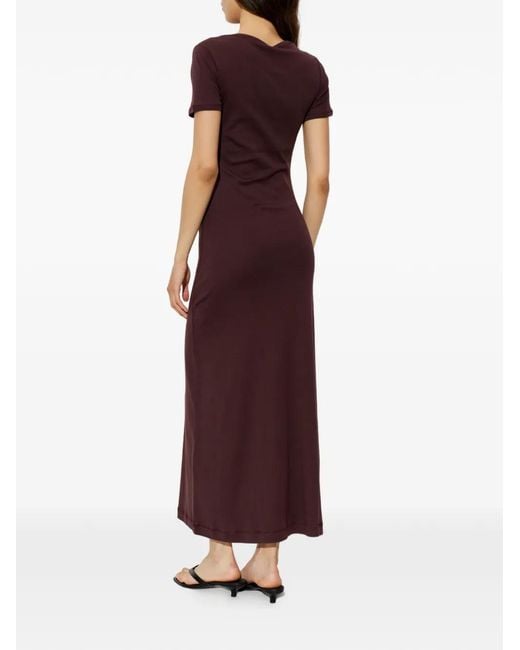 By Malene Birger Purple Robe Longue Irina À Col Bateau Et Manches Courtes