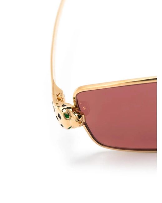 Cartier Pink Rectangle-Frame Sunglasses