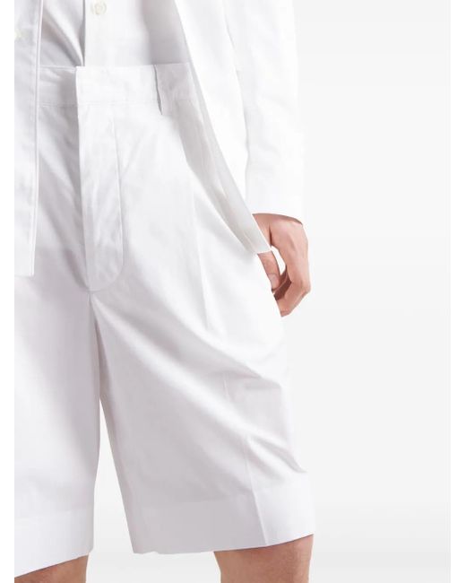 Prada White Cotton Bermudas for men