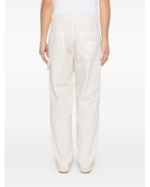 Eleventy White Work Patch-Pocket Trousers for men