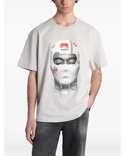 Ih Nom Uh Nit White Graphic-Print Cotton T-Shirt for men