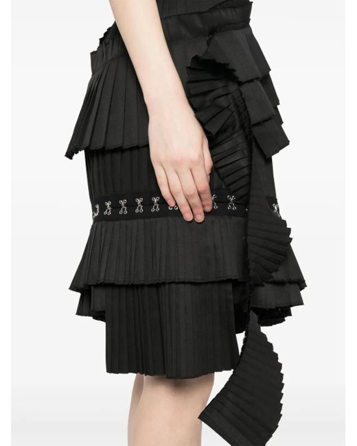 ROKH Black Broken Pleated Skirt
