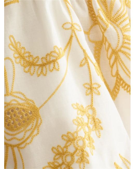 Eres White Floral-Print Shorts