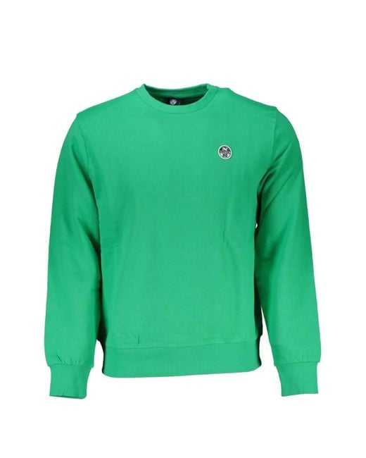 North Sails Green Logo-Patch Crew-Neck Sweater for men