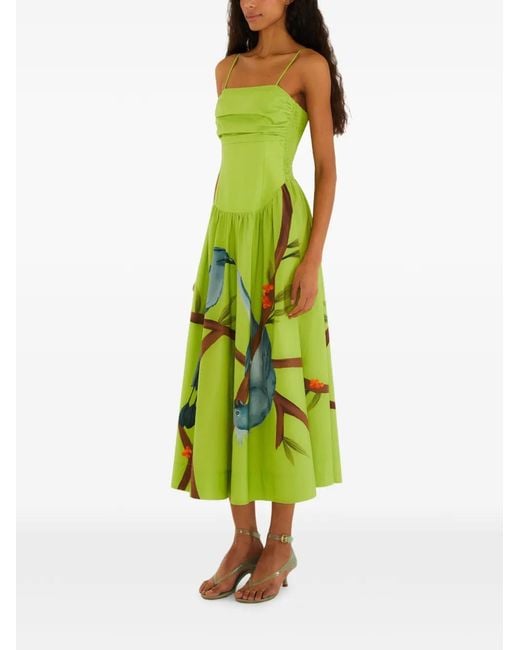 Farm Rio Green Printed Strap Dress
