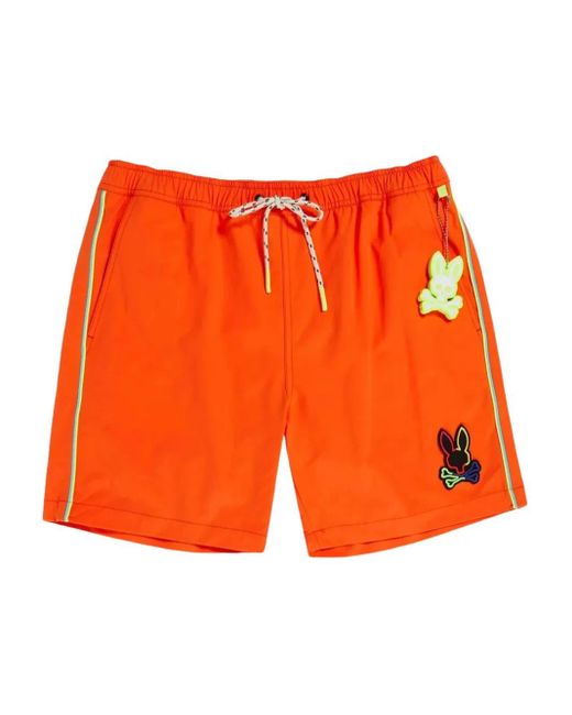 Short De Bain Leo Hydrochrome Psycho Bunny pour homme en coloris Orange