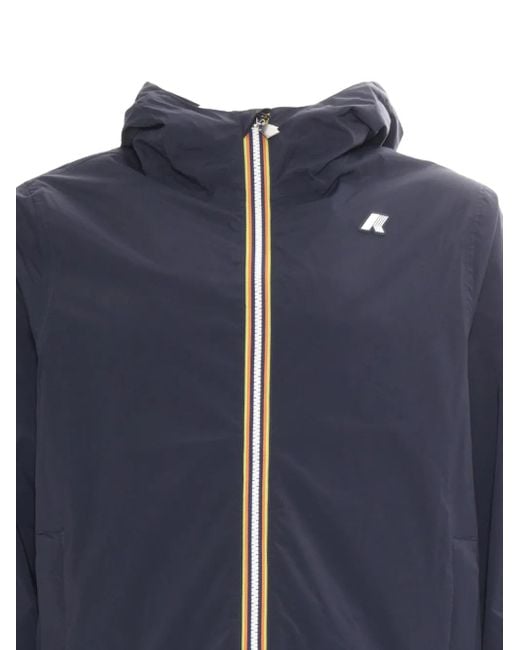 K-Way Blue Jack Hooded Zip-Up Jacket for men