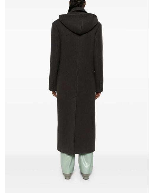 Manteau Croisé À Capuche Nanushka en coloris Black