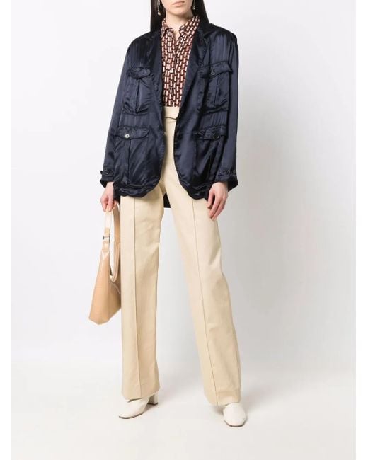 Aspesi Blue Single-Breasted Tailored Blazer
