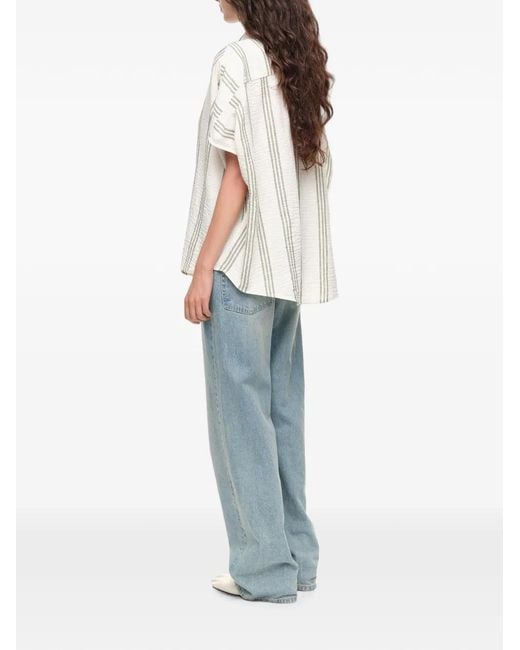 Bimba Y Lola White Striped Shirt