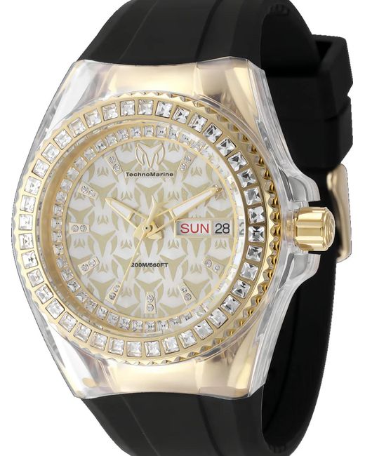TechnoMarine Black Cruise Crystal-Bezel 40Mm Watch