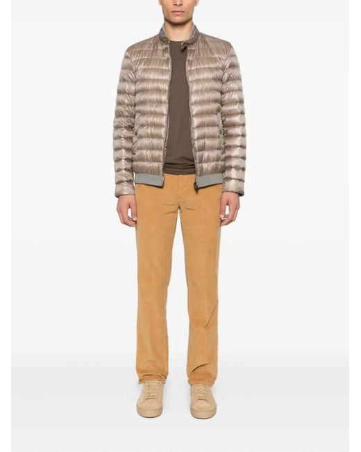 Herno Brown Quilted Jacket for men