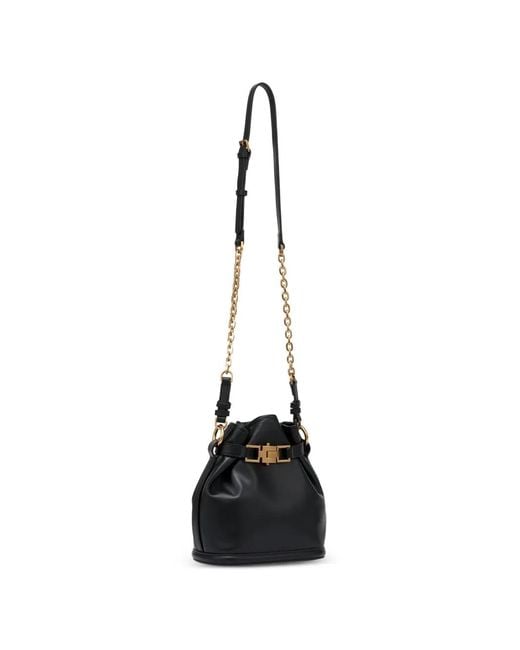 POTAMY Black Strap Buckle-Detail Buckle Bag