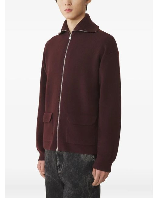 Lanvin Purple Zip-Fastening Cashmere Cardigan for men