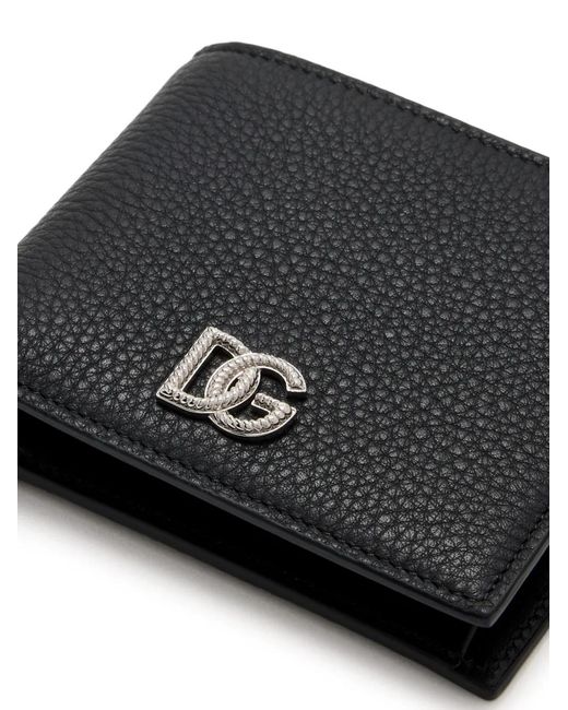 Dolce & Gabbana Black Dg Logo Leather Wallet for men