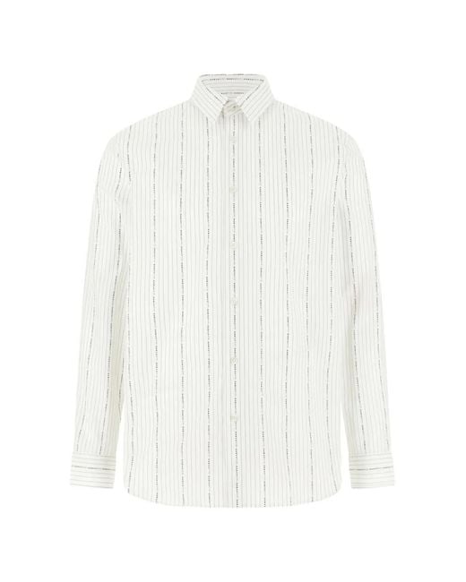Guess White Striped Logo-Print Shirt for men