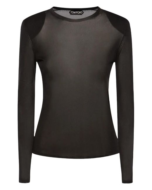 Tom Ford Black Padded-Shoulder Top