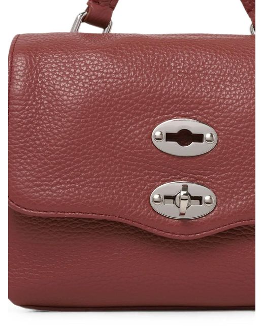 Zanellato Red Baby Postina Studded Leather Tote Bag