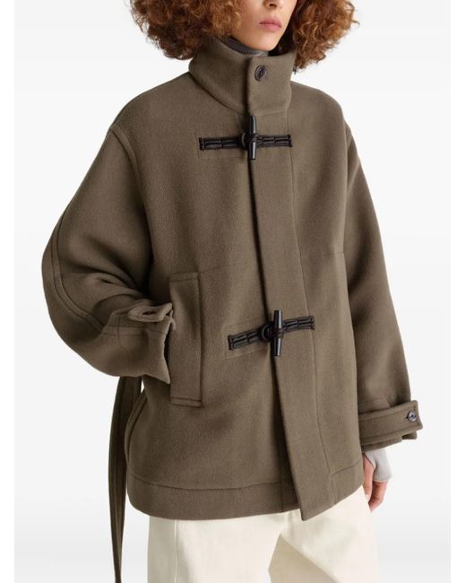 Lemaire Brown Toggle-Fastening Belted Duffle Coat
