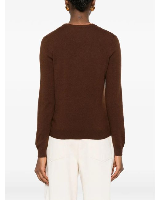 Bompard Brown Round-Neck Sweater