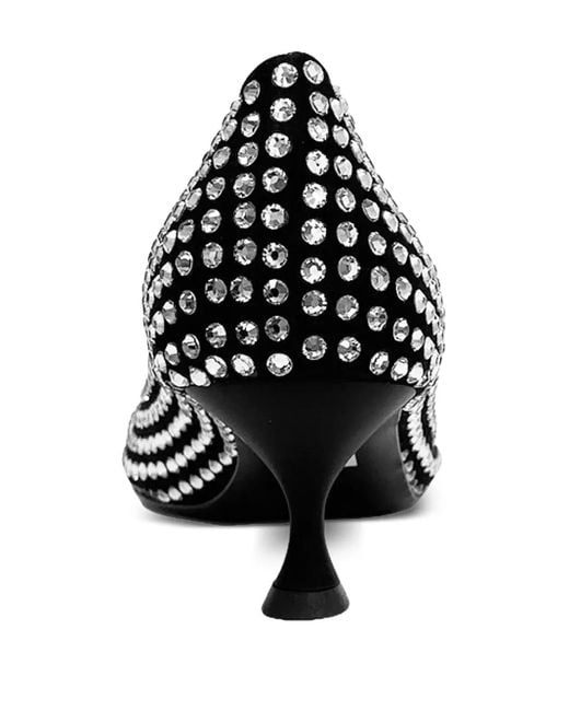 LA ROSE Black Crystal Pumps