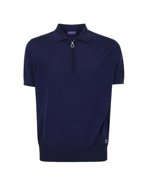 Stefano Ricci Blue Zipped Polo Shirt for men