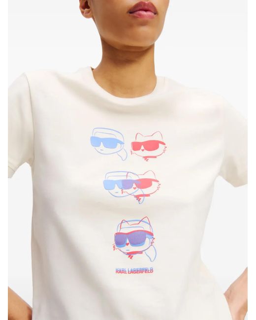 Karl Lagerfeld White Ikon Color-Pop T-Shirt