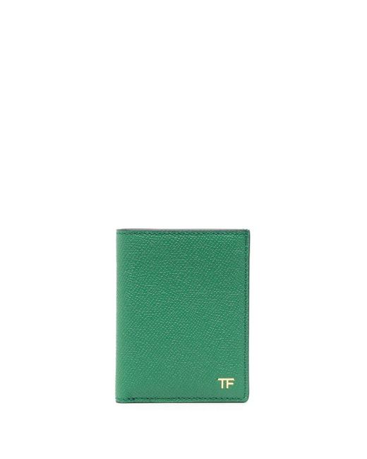 Tom Ford Grained Leather Folded Wallet in Green for Men | Lyst